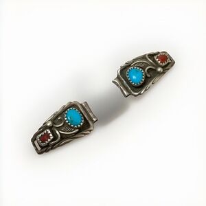 Vintage Navajo Watch Tips Richard Begay RB Sterling Silver Turquoise Womens